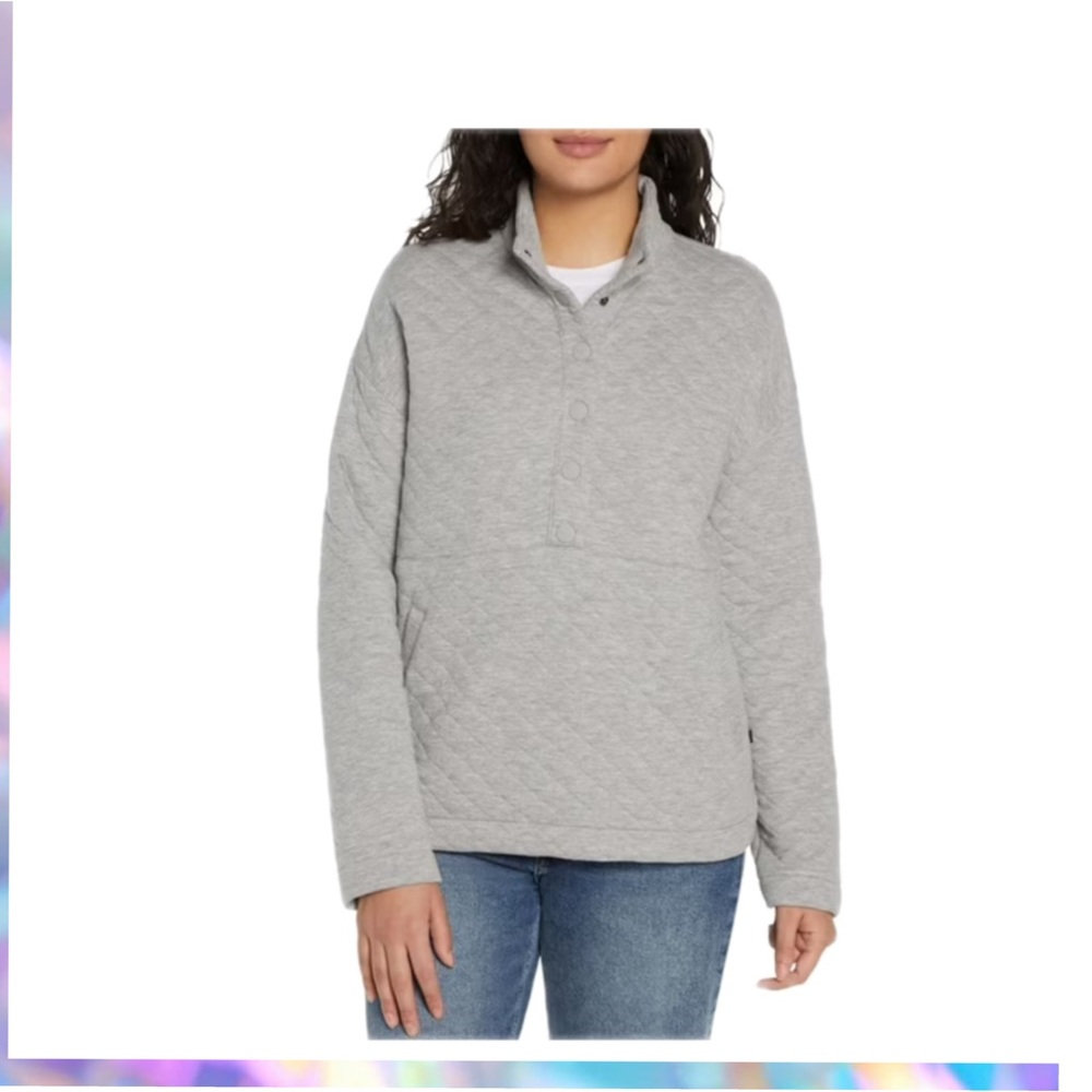 Eddie Bauer Women’s Light Gray Quilted Pullover size S and L NWT